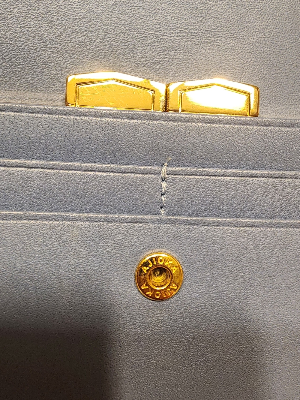 vintage blue Yves Saint Laurent wallet prominent gold-tone YSL logo COA INCLUDED - Picture 7 of 16